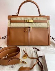 Stamp Y• Hermes Kelly Lakis 32 金棕金扣