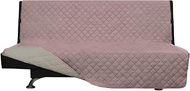 Easy-Going Futon Sofa Slipcover Reversible Sofa Cover Armless Futon Cover Furniture Protector Couch Cover Water Resistant Pets Kids Children Dog Cat (Futon, Pink/Beige)