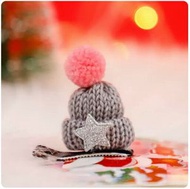 ONE - 聖誕節裝飾品髮夾頭飾【毛線帽-灰】