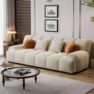 櫻桃傢俱 - 鋼琴鍵沙發床雙人直排侘寂風多功能簡易伸縮布沙發床折疊兩用160CM