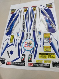 Tem xe suzuki axelo trắng xanh tặng logo