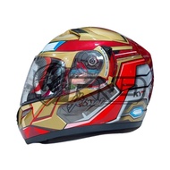 Helm KYT K2R K2 Rider Motif Marvel Iron Man Red Maroon Gold Full Face