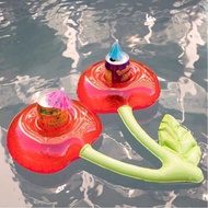 1pc Inflatable Double-Mouth Cherry Cup Holder, Ins Double Cherry Coaster, Creative Cocktail Coaster,