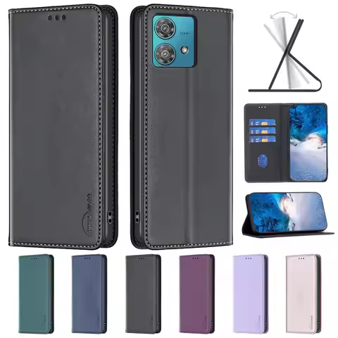 For Motorola Edge 40 Case Edge40 Etui Luxury Magnetic Flip Phone Case on For Funda Motorola Edge 40 