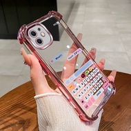 Case for iPhone 11 12 pro max  12  mini phone case Cute keyboard four corner silicone TPU transparen