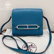 🌈Hermes💙Mini Roulis 19💙松石藍銀扣🌟98.5新🌈Evercolor皮🌟已Hold🌟