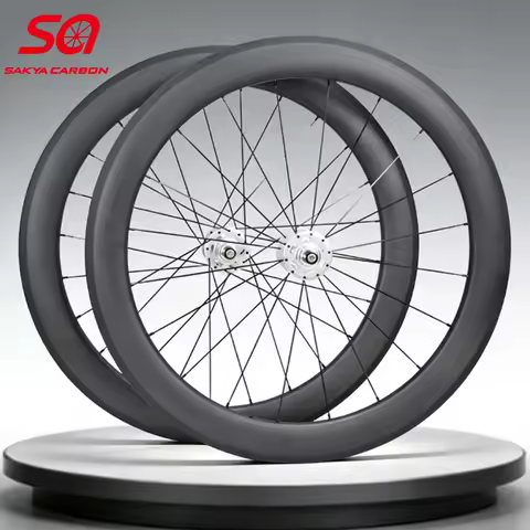 SA-T02 700C Carbon Fixed Gear Wheelset 50/60/88mm Rim, 3K/UD/12K, Aero Spokes, 700C*25-45C Tire Comp