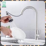 MZM 360 Swivel Stainless Steel Kitchen Tap Sink Faucet Pull Out Mixer Hot &amp; Cold Tap Set Basin Faucet Kitchen Faucet