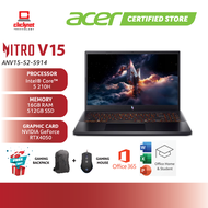 ACER NITRO V 15 GAMING LAPTOP (Intel Core i5-210H 16GB RAM 512GB SSD RTX4050 15.6" FHD 165Hz Black)