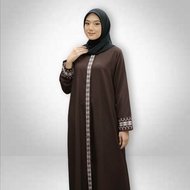 Abaya Turki Jumbo Warna Burgundy Full Bordir Ld 100 110 120 130 140cm Dewasa Remaja Muslim Lebaran U