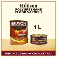 Hudson Polyurethane Floor Varnish Topcoat / Sealer 1 Liter with Catalyst PU Top Coat Wood Cabinet