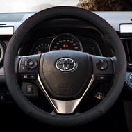 [nchui3f
]ฝาครอบล้อพวงมาลัยรถยนต์ถักพวงมาลัยรถยนต์เหมาะสำหรับ Toyota Camry Chr ออริสยาริส Corolla Rav4 Prius 30 Celica Aqua