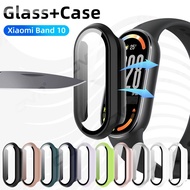 Glass+Case for Xiaomi Mi Band 10 Tempered Glass Screen Protector & Hard PC Protective Bumper Covor f