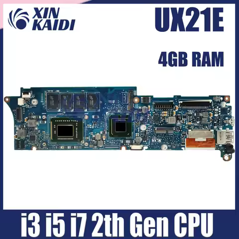 UX21E Notebook Motherboard For ASUS UX21E UX21 Laptop Motherboard I7-2677M I3-2367M I5-2467M 4GB RAM