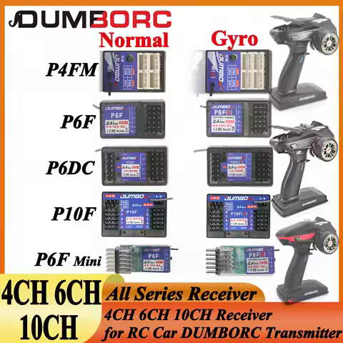 DUMBORC P6DC P10FG P4FMG P6FG MINI Receiver 4CH 6CH 10CH 10 Channel Gyro 4.8-10V Voltage Return for 