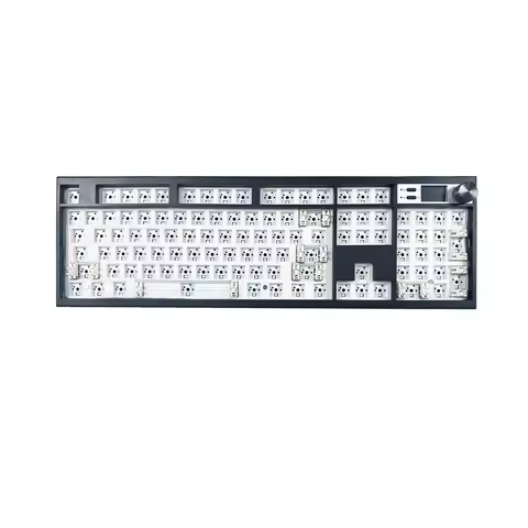 GMK104 Custom Hot-Swappable Mechanical Keyboard DIY Kit Gasket Mount with Knob RGB Backlit Bluetooth