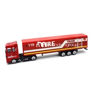 Diecast Miniatur Mainan Mobil Truk Kontainer Pemadam Trailer Metal