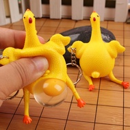 1pcs Funny Gadgets Novelty Antistress Squeeze Chicken Laying Egg Chicken Toys Keyring Surprise Squishy Kids Toys