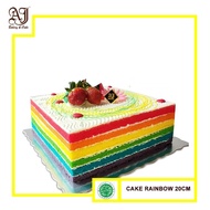 KUE PELANGI CREAM CHEESE / Kue Ultah Anak / Rainbow Cake 20CM - RAINBOW 20X20