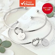 DINGLLY ,  DINGLLY Gelang Charm Abjad Perak dengan Pautan Terbuka, Perhiasan Pasangan untuk Wanita