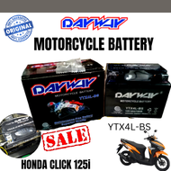 DAYWAY MOTORCYCLE BATTERY FOR  HONDA CLICK 125i | YTX4L-BS MOTOR BATTERY | MAINTENANCE-FREE BATTERY