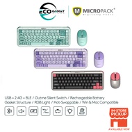 Micropack Rechargeable 2.4G Bluetooth Wireless Mechanical Silent 3 Modes With 5 Channels RGB Lightin