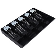 (OQUT) 5-Grid Money Cash Coin Register Insert Tray Replacement Cashier Drawer Storage Register Tray 