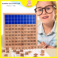Wooden Hundred Board Number Recognition Board Math 1 to 100 Early Educational Number Counting Toys (