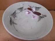 早期台灣手繪碗盤 碗公 老碗公 湯碗-直徑21公分