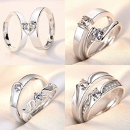 925 SILVER COUPLE RING ENGAGEMENT COUPLE RING ADJUSTABLE ANTI-RUST