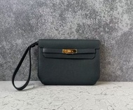 98新 HERMES Kelly Depeches 25 金扣 Togo Bleu Orage 颶風藍 Y刻