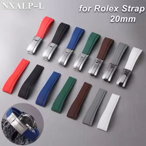 For Rolex Watchband 20mm Rubber Silicone Watch Strap for Rolex Water Ghost Daytona Submariner Bracel