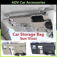 🔥ReadyStock🔥Car Storage Bag Sun Visor Organizer Multifunctional PU Leather Card Holder汽车遮阳板卡片夹