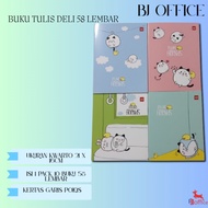 Deli Notebook 58 Sheets - Fine White Paper - A5 Size/ B5 - Soft Cover