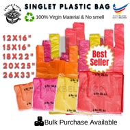 Singlet Plastic Bag | Beg Plastik Singlet | T-Shirt Bag Tangkai Grocery Takeaway 12x16 15x16 18x22 2