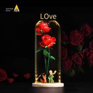 『星之漫』LYB樂一百適用于樂高40460玫瑰花玻璃罩花束展示盒帶燈禮盒防塵罩 74