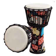 8 Inch Portable African Drum Djembe Hand Drum with Colorful Art Patterns Percussion Musical Instrume