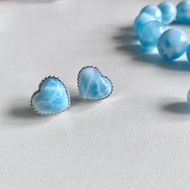 海紋石愛心耳釘B
