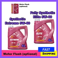 Mannol Fully Synthetic Engine Oil Elite 5W40, Extreme 5W40 (4L) with option Motor Flush and Oil Filter (KEDAILAMBO)