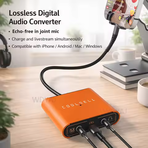 24Bit/192kHz Audio Capture Stereo Live Broadcast Adapter 3.5mm Dock Streaming Audio Inteface Live St