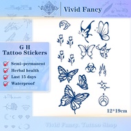 [Vivid Fancy] 12*19cm GH Tattoo Sticker Waterproof Healthy Herbal Lasts to 2 weeks