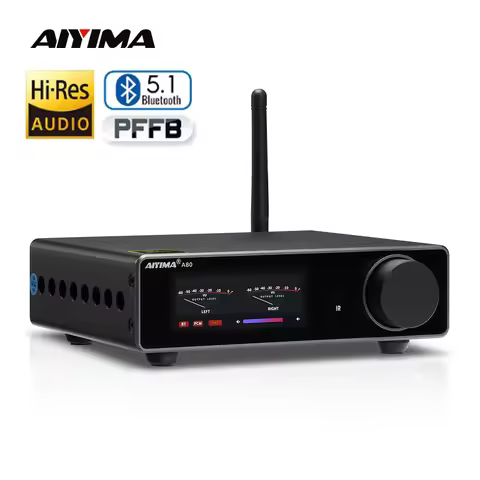 AIYIMA A80 TPA3255 DAC Bluetooth PFFB Stereo Power Amplifier 300Wx2 Class D 2.0 HiRes Digital Amp wi