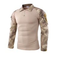 เสื้อสูทแขนยาวยุทธวิธีสำหรับผู้ชายเสื้อลายพรางกีฬากลางแจ้งเสื้อสำหรับผู้ชาย