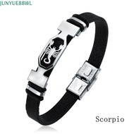 JUNYUE88WL 12 Constellation Bracelet Gifts Jewelry Vintage Zodiac Sign Aries Virgo Women Bangles Men