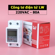 Công tơ điện tử LW 80A 220V AC LWCD-BG/LWCD-DS dùng cho điện 1 Pha