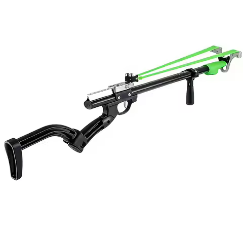 Powerful Metal Slingshot For Adults, Outdoor Hunting Catapult Heavy Duty Slingshot Rifle with 5 Thic