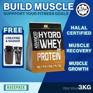 [FREE CREATINE+SHAKER] BS Nutrition Hydro Whey Protein 3kg / 6.6LBs Pack, 52g Protein per serving, H