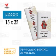 Plastik PP Bening PP Wayang Uk 15 x 25