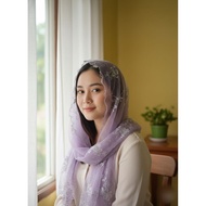 Mantila veil katolik/mantila veil misa/mantila veil do'a/mantilla sequin veil