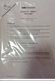 HKDSE Chemisty Mock Paper 模擬試卷 連marking Snapask 網上素描版 Google drive 交收
